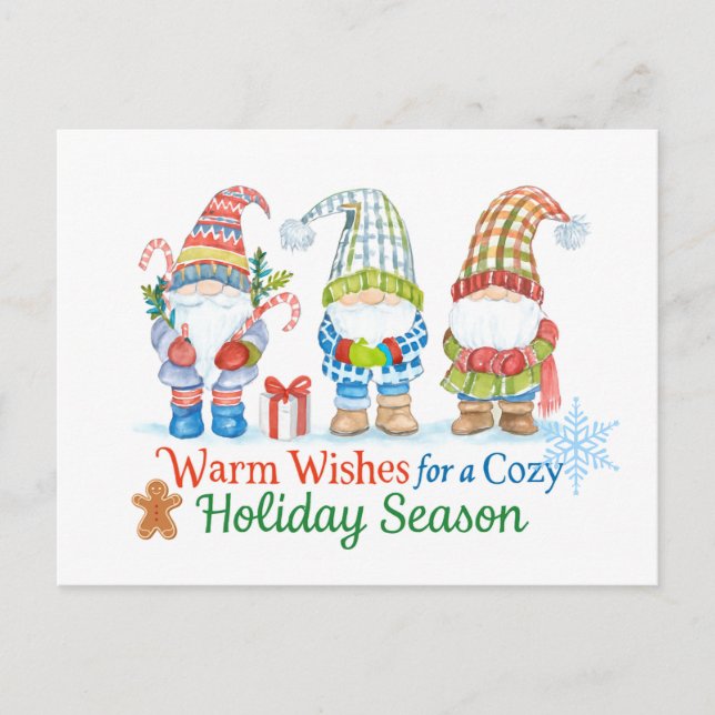 Whimsicale wishes for  cozy holiday season postkarte (Vorderseite)