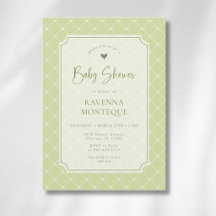 Whimsicaler Baby-Shower-Einladung mit grünem Zitru