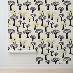 Whimsicaler Baobab-Baum-Muster Tapete