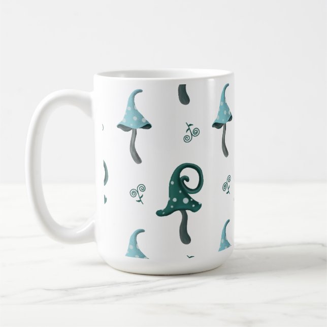 Whimsicaler Blaupilz-Muster-Becher Kaffeetasse (Links)