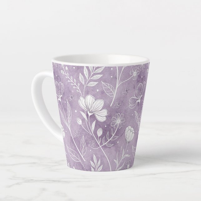Whimsicaler Blumen-Latte-Mug Milchtasse (Linke Ecke)