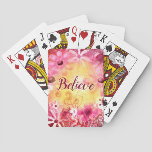 Whimsicaler Blumiger Boho-Botanischer Glaube Kunst Spielkarten