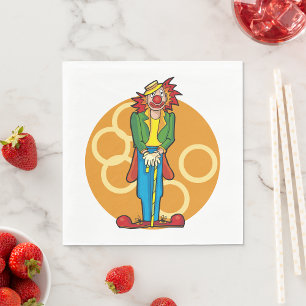 Whimsicaler Cartoon-Clown mit hellen Farben Serviette