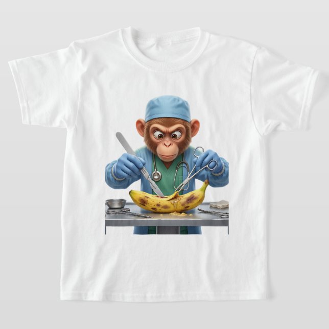Whimsicaler Chirurg-Affe führt kritische Operation T-Shirt (Ablage )