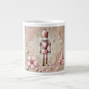 Whimsicaler Eleganter Rosa und Gold Pastell Nusskn Jumbo-Tasse