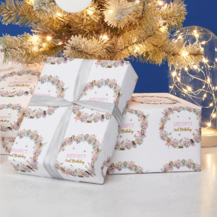 Whimsicaler Feen-Garten zum 2. Geburtstag Geschenkpapier