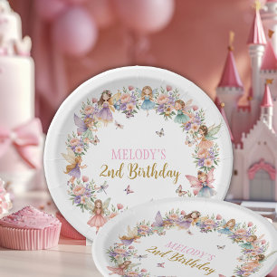 Whimsicaler Feen-Garten zum 2. Geburtstag Pappteller