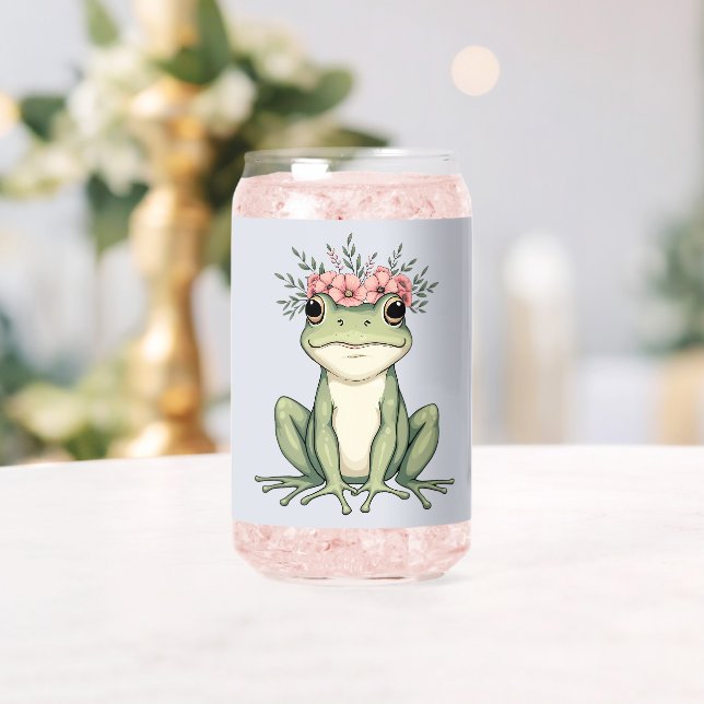 Whimsicaler Frosch mit Blumen Cottagecore-Kunst Dosenglas (Insitu (Hochzeit))
