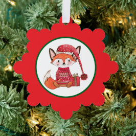Whimsicaler Fuchs Ornament Karte