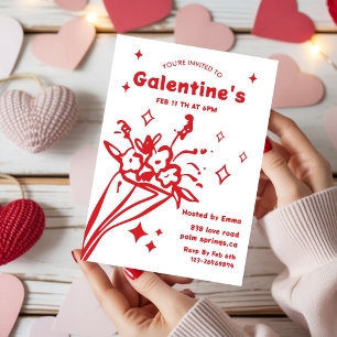 Whimsicaler Galentines Valentinstag Mädchenparty Einladung