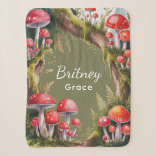 Whimsicaler Geschenk für eine Pilz-Baby-Party Sherpadecke