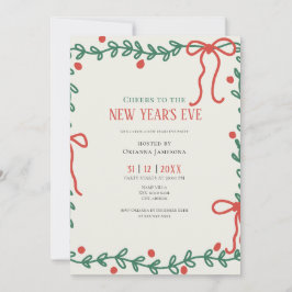 Whimsicaler handgezeichneter Champagner Silvesterp Einladung
