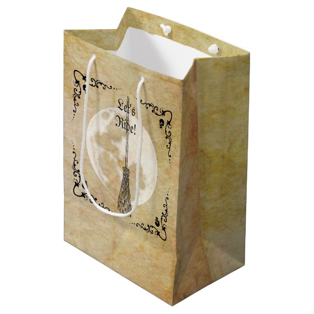 Whimsicaler Hexen-Vollmond  Mittlere Geschenktüte (Vorderseite Schrägansicht)