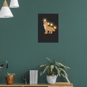 Whimsicaler Hund mit Glühbirnen   Süßes Tier Poster