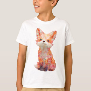 Whimsicaler impressionistischer texturierter Fuchs T-Shirt