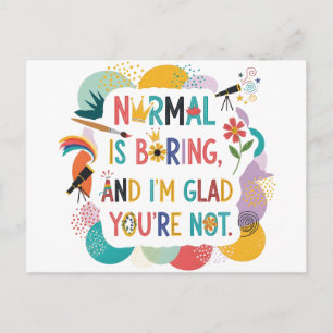 Whimsicaler Kunstlehrer Kreatives Zitat Design Postkarte