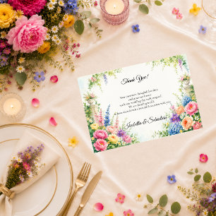Whimsicaler Landgut-Romantik-Hochzeit Dankeskarte