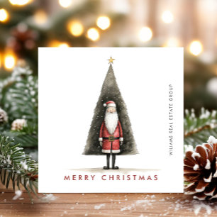 Whimsicaler minimalistischer Weihnachtsmann Weihna Feiertagskarte