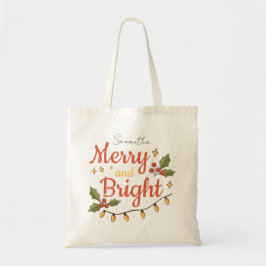 Whimsicaler moderner Weihnachts-Totebeutel Tragetasche