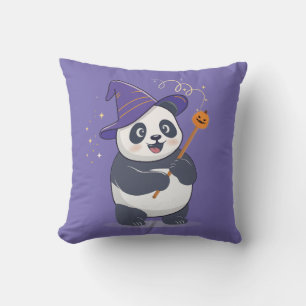 Whimsicaler Panda-Zauberer mit magischem Hut Kissen