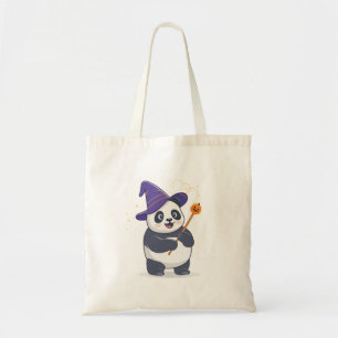 Whimsicaler Panda-Zauberer mit magischem Hut Tragetasche