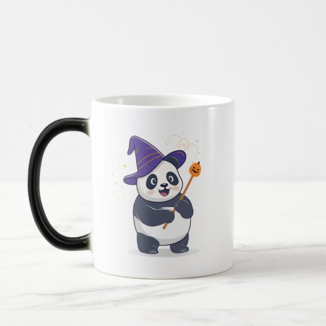 Whimsicaler Panda-Zauberer mit magischem Hut Verwandlungstasse (Links)