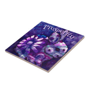 Whimsicaler personalisierter Blumenhase Fliese