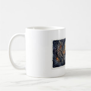 Whimsicaler Rabe unter einem Halbmond-Hexenbecher Kaffeetasse