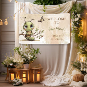 Whimsicaler Raupe bereit zum Baby-Shower-Flug Banner