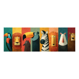 Whimsicaler Safari-Tiere Poster