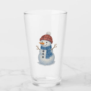 Whimsicaler Schneemann Frohe Weihnachten Glas
