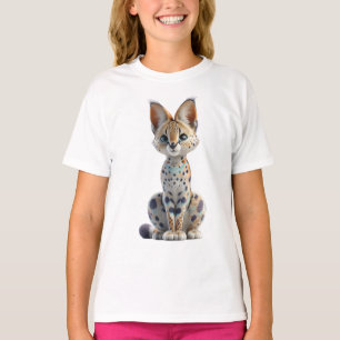 Whimsicaler Serval geflecktes Dschungel-Kätzchen f T-Shirt