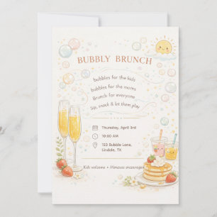 Whimsicaler Sprudelnder Brunch-Einladung Einladung