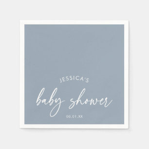 Whimsicaler Staubblauer Minimalistischer Babyshowe Serviette