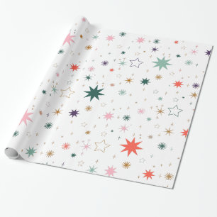Whimsicaler Sternenexplosion- und Sternenmuster Geschenkpapier