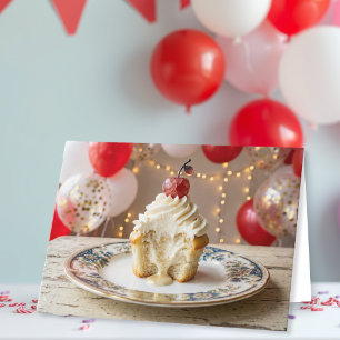 Whimsicaler Vanille-Cupcake Tante zum Geburtstag Karte