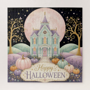 Whimsicaler viktorianischer Spukhaus-Halloween in  Puzzle