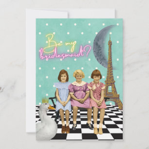 Whimsicaler Vintage-Kinder-Brautjungfer-Anfrage