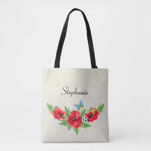 Whimsicaler Vintage-Roter Mohn-Wasserfarben-Effekt