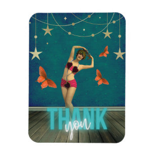 Whimsicaler Vintage-Tänzer veränderte Kunst Dankes Magnet