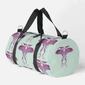 Whimsicaler violetter Nachtfalter mit Sternenglanz Duffle Bag