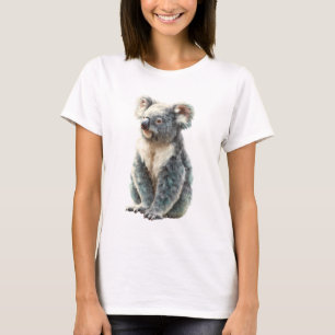 Whimsicaler weicher texturierter Koala-Porträt-Fra T-Shirt