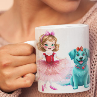 Whimsicaler Weihnachtsballett mit Hundecheerleader Zweifarbige Tasse