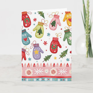 Whimsicaler Weihnachtskarte mit Handschuhen Karte