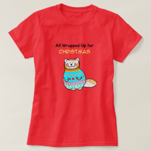Whimsicaler Weihnachtskatze Urlaubsfreude  T-Shirt