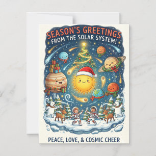 Whimsicaler Weihnachtsplanet der Sonnensystemparty Magneteinladung