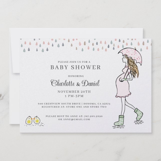 Whimsicaler werdende Mutter Baby-Party Einladung (Vorderseite)