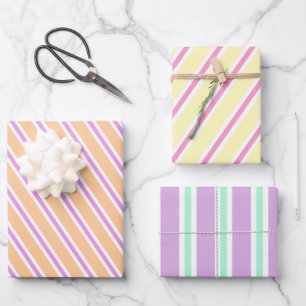 Whimsicalful Stripes - Candy Christmas Thema Geschenkpapier Set