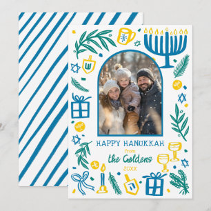 Whimsicalisches Hanukkah Süßes Benutzerdefiniertes Feiertagskarte