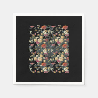 Whimsigoth Alte Viktorianische Blumenölgemälde Serviette